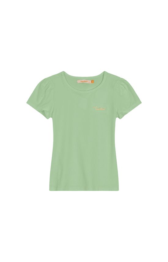 Blusa Menina Bordado No Peitoral Em Malha De Algodão Carinhoso