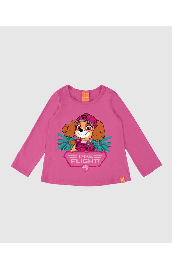 Blusa Infantil Menina Manga Longa Patrulha Canina® Em Algodão Malwee Kids
