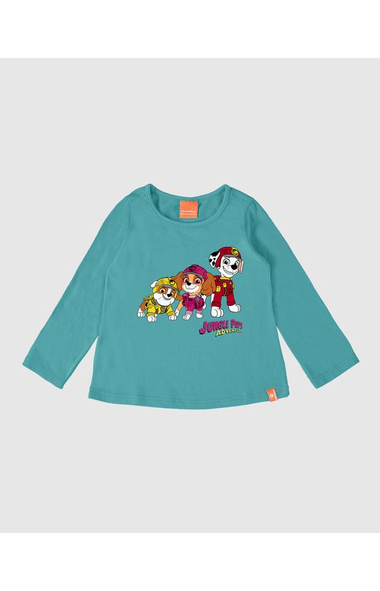 Blusa Infantil Menina Manga Longa Patrulha Canina® Em Algodão Malwee Kids