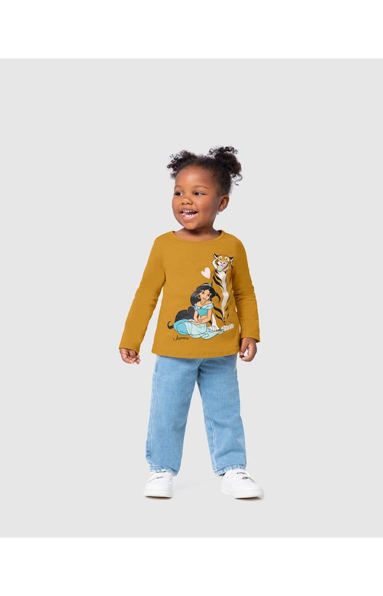 Blusa Infantil Menina Manga Longa Princesa Disney® Em Algodão Malwee Kids