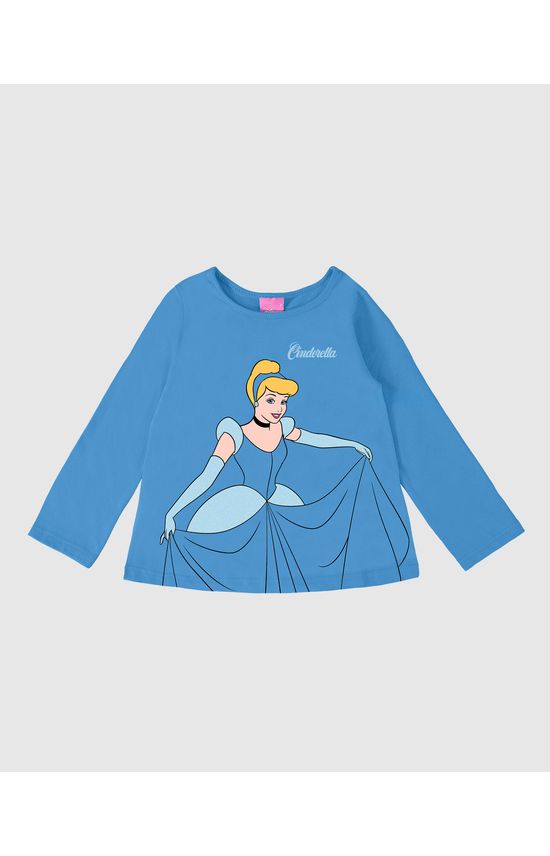 Blusa Infantil Menina Manga Longa Princesa Disney® Em Algodão Malwee Kids