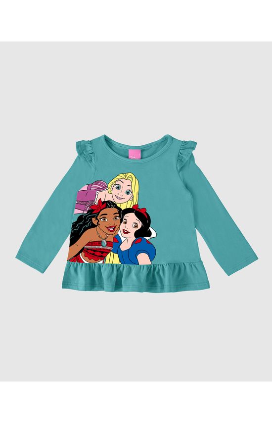 Blusa Infantil Menina Com Babados Princesa Disney® Em Algodão Malwee Kids