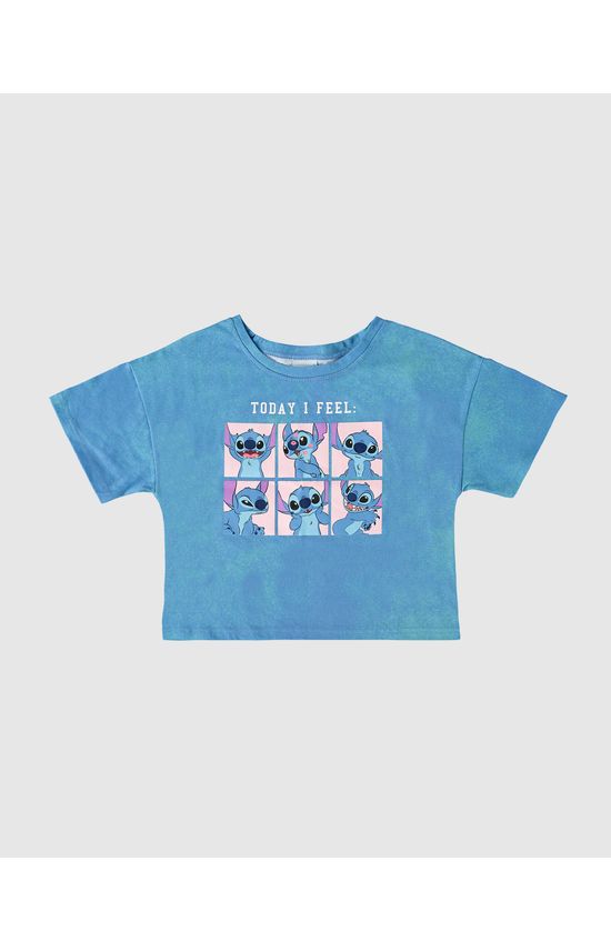 Blusa Infantil Menina Manga Curta Lilo & Stitch Disney® Em Algodão Malwee Kids
