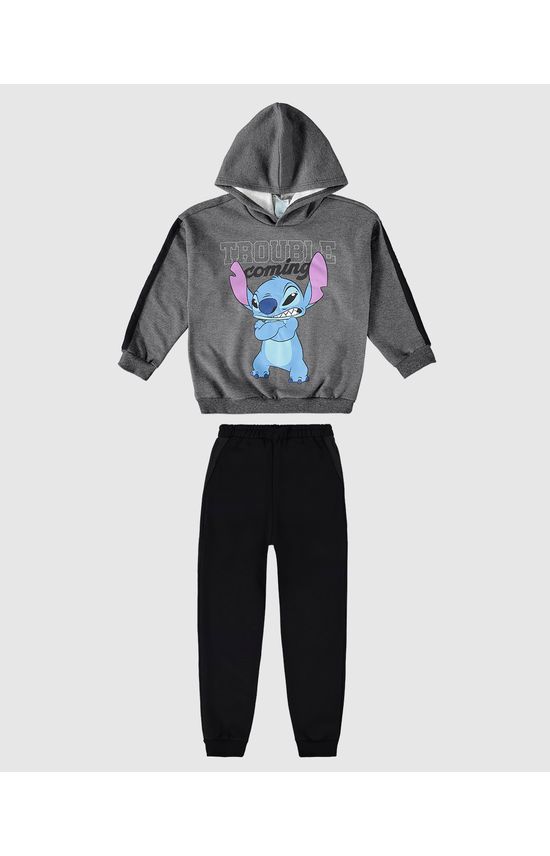 Conjunto Infantil Unissex Lilo & Stitch Disney® Em Moletom Malwee Kids
