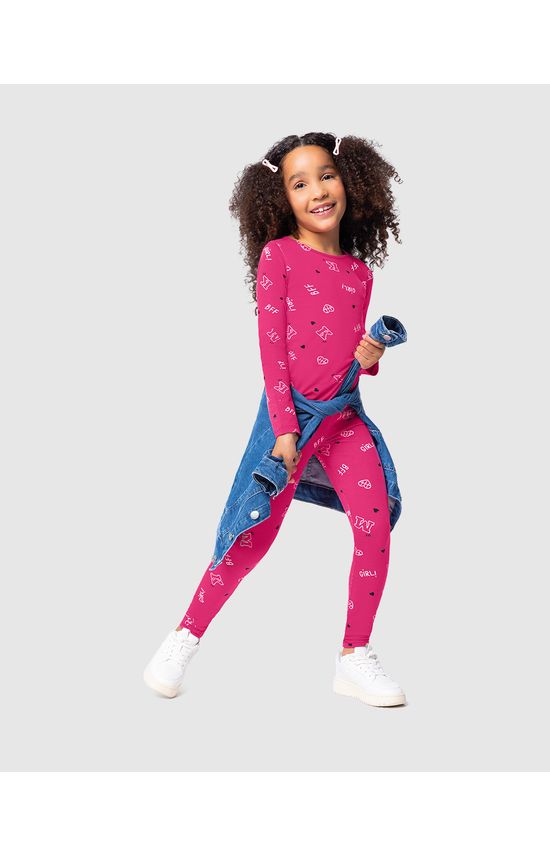 Blusa Infantil Menina Manga Longa Estampada Em Algodão Malwee Kids