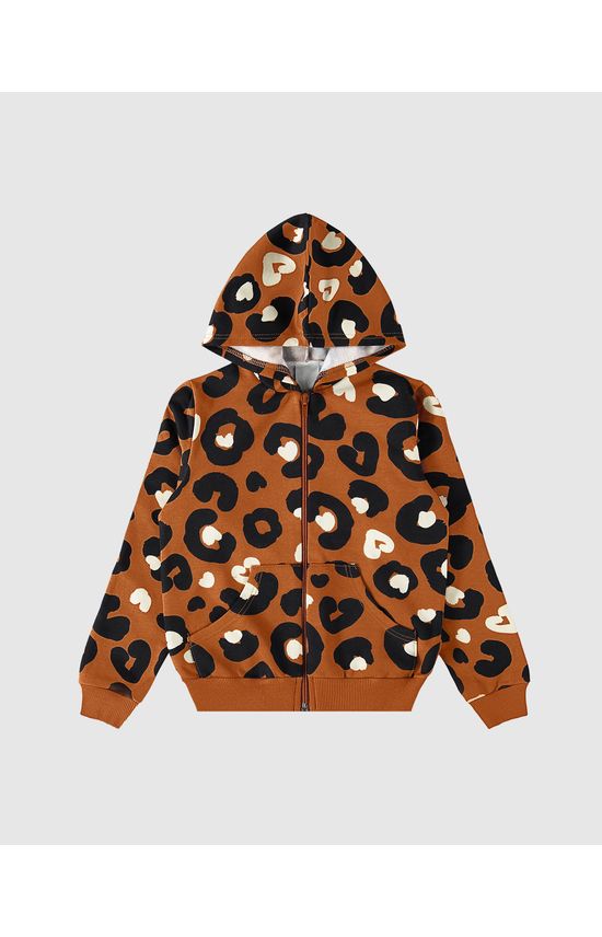 Jaqueta Infantil Menina Animal Print Em Moletom Malwee Kids