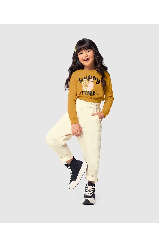 Blusa Infantil Menina Happy Time Em Algodão Malwee Kids