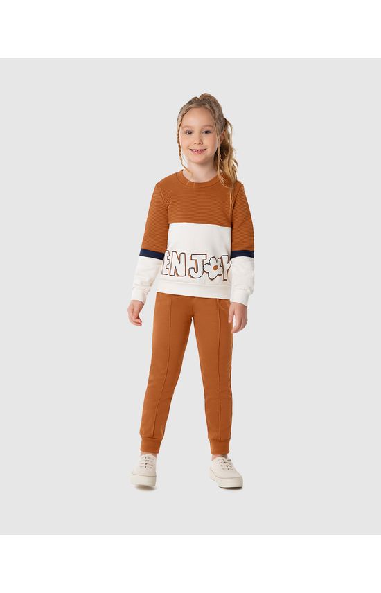 Conjunto Infantil Menina Enjoy Em Malha Relevo Malwee Kids