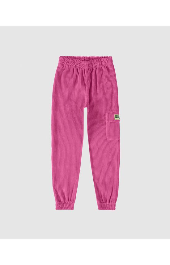 Calça Infantil Menina Bolgo Cargo Em Malha Plush Malwee Kids