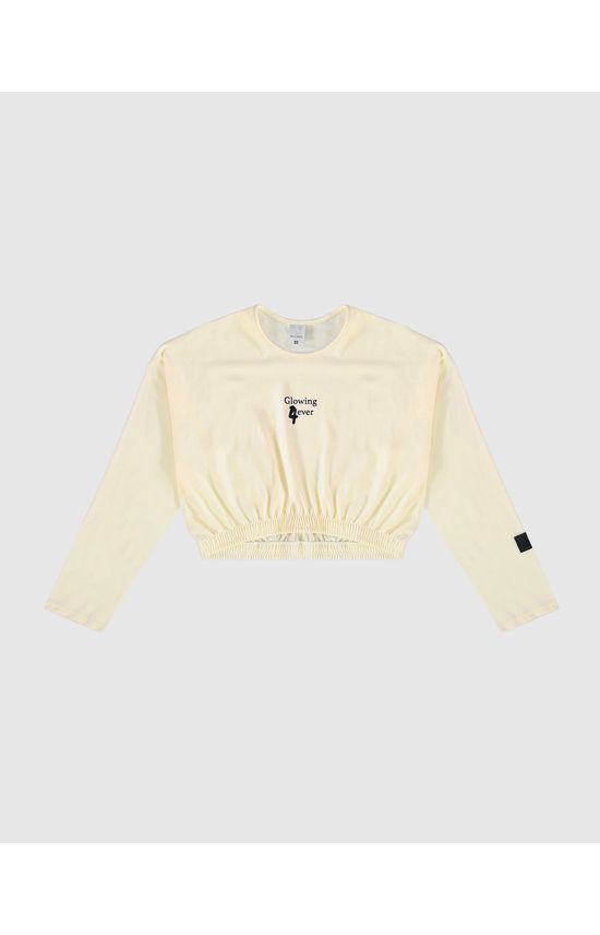 Blusa Cropped Menina Manga Longa Em Algodão Malwee Kids