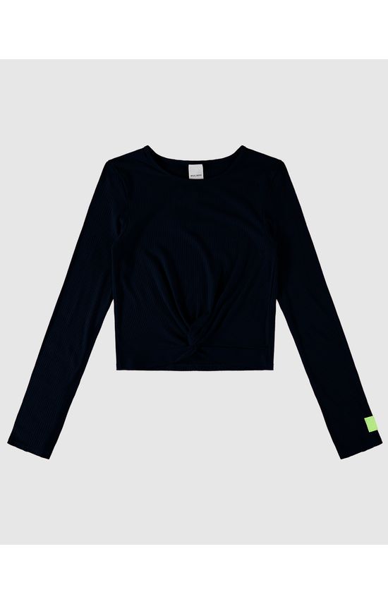 Blusa Menina Torção Frontal Em Malha Viscose Canelada Malwee Kids