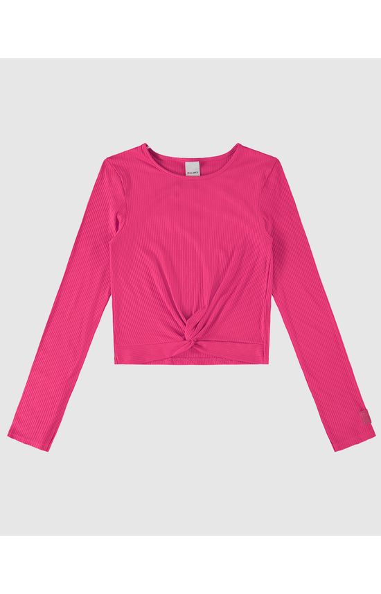 Blusa Menina Torção Frontal Em Malha Viscose Canelada Malwee Kids