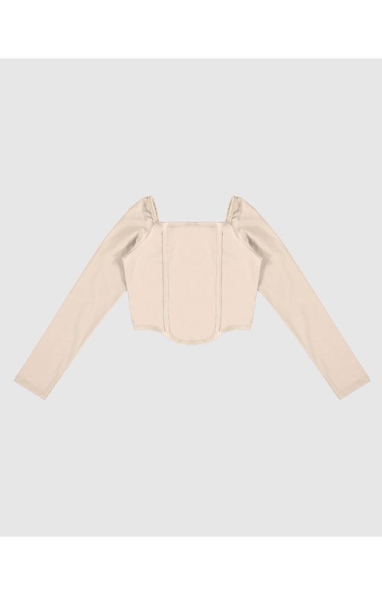 Blusa Menina Manga Longa Corset Em Algodão Malwee Kids