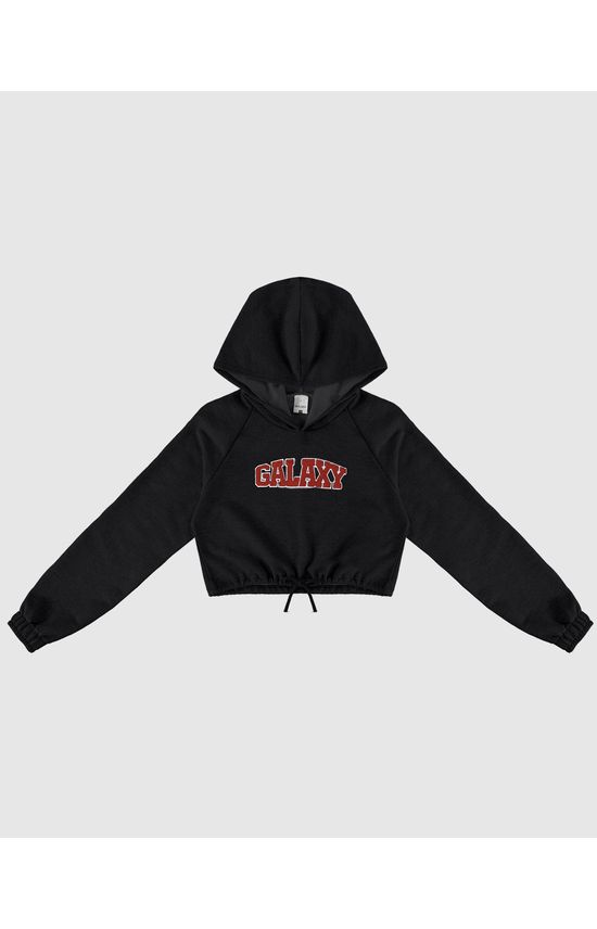 Blusão Cropped Menina Galaxy Em Moletom Flanelado Malwee Kids