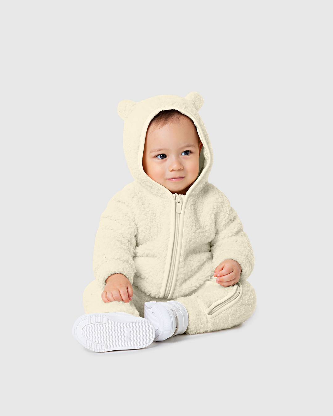 Macacão Infantil Unissex Com Capuz Em Pelúcia Malwee Kids