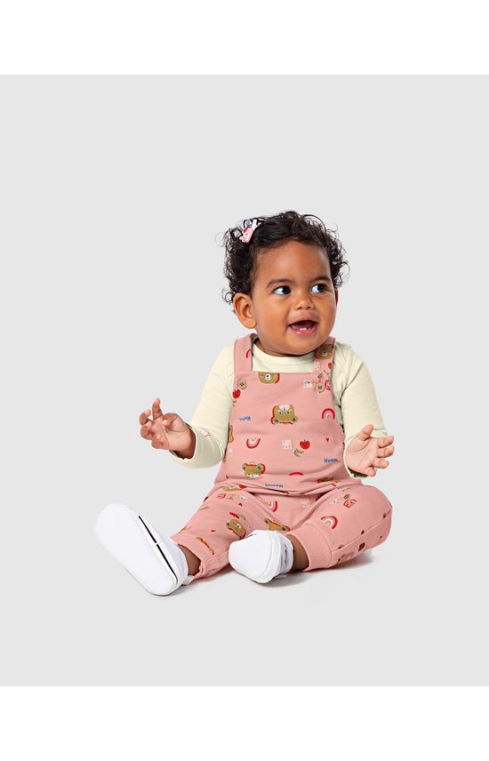 Conjunto Infantil Unissex Macacão Estampado Em Moletom Flanelado Malwee Kids