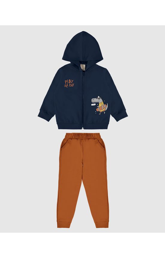 Conjunto Infantil Menino Play All Day Em Moletom Flanelado Malwee Kids