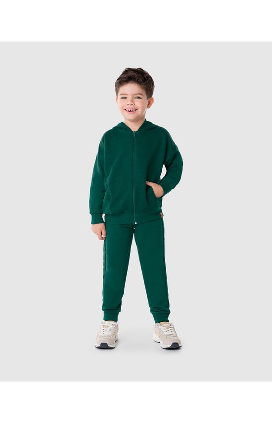 Conjunto Infantil Menino Jaqueta Bolso Lateral Em Moletom Malwee Kids