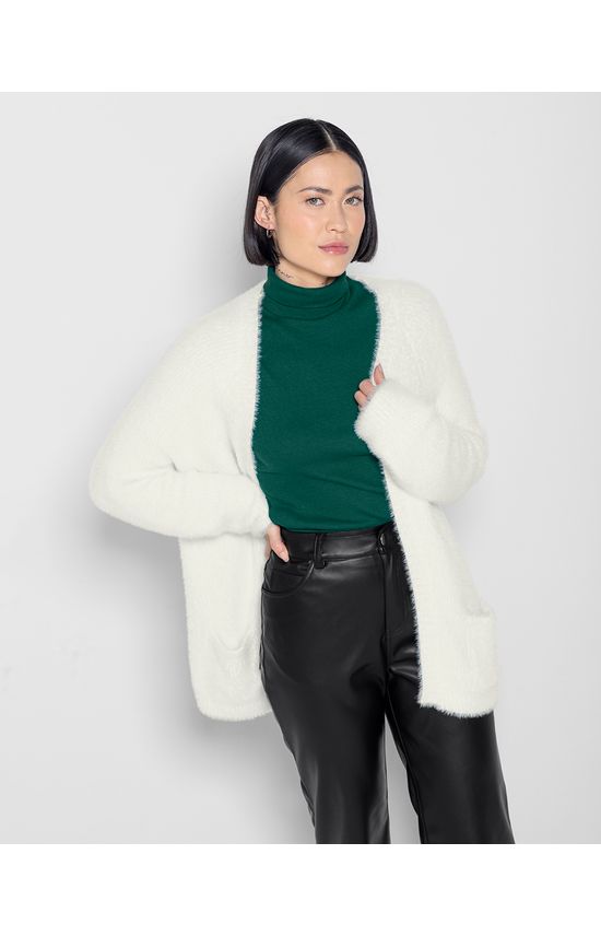 Cardigan Alongado Feminino Em Tricô Felpudo - ENFIM