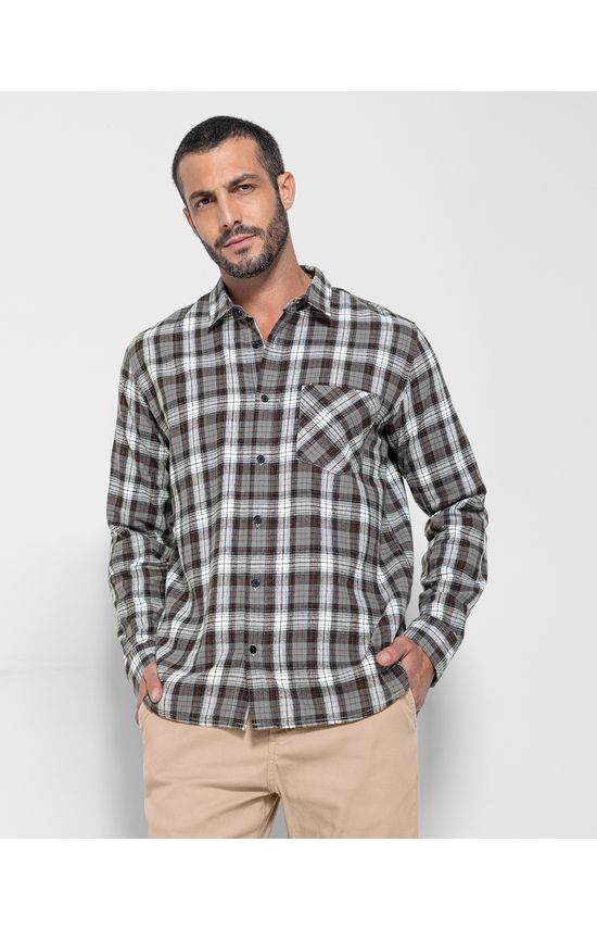 Camisa Masculina Regular Em Flanelado Xadrez - ENFIM