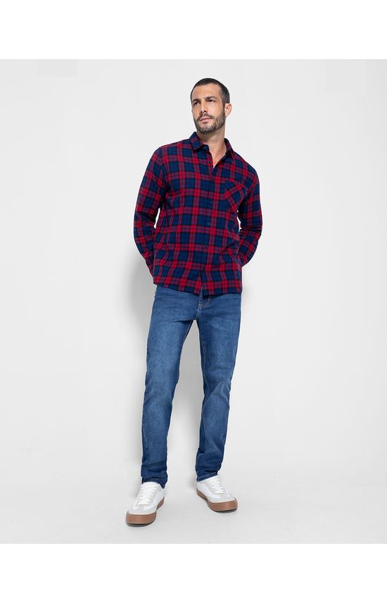 Camisa Masculina Regular Em Flanelado Xadrez - ENFIM