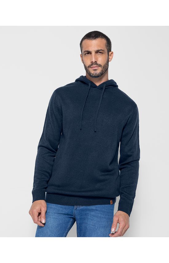 Blusão Masculino Capuz E Bolso Lateral Em Tricô - ENFIM