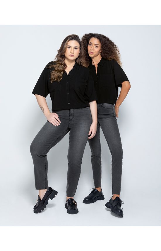 Camisa Box Feminina Manga Curta Em Viscose - ENFIM