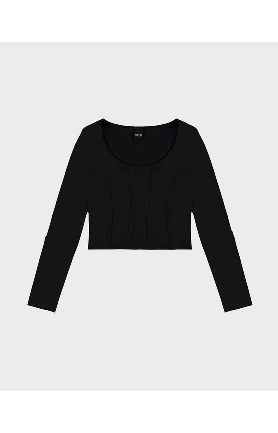 Blusa Justa Feminina Recortes Frontais Em Algodão - ENFIM