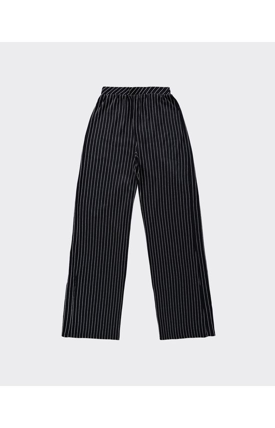 Calça Wide Leg Feminina Em Malha Jacquard Listrada - ENFIM