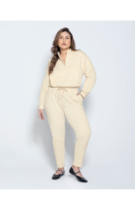 Blusão Amplo Feminino Zíper Frontal Em Moletom Flanelado - ENFIM