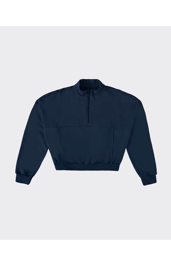 Blusão Amplo Feminino Zíper Frontal Em Moletom Flanelado - ENFIM