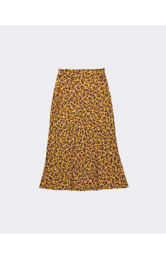 Saia Midi Feminina Evasê Estampada Em Viscose - ENFIM