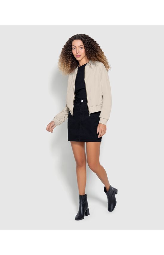Jaqueta Bomber Feminina Em Tecido Acetinado Stretch - ENFIM