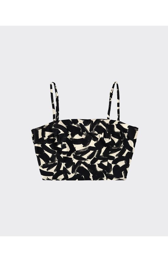 Blusa Cropped Feminina Alça Fina Estampada Em Algodão Stretch - ENFIM