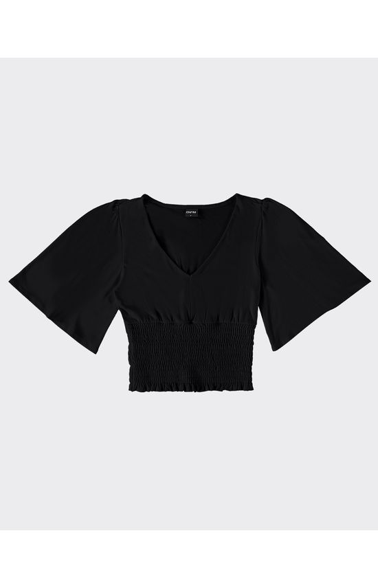 Blusa Feminina Cintura Lastex Em Viscose Stretch - ENFIM