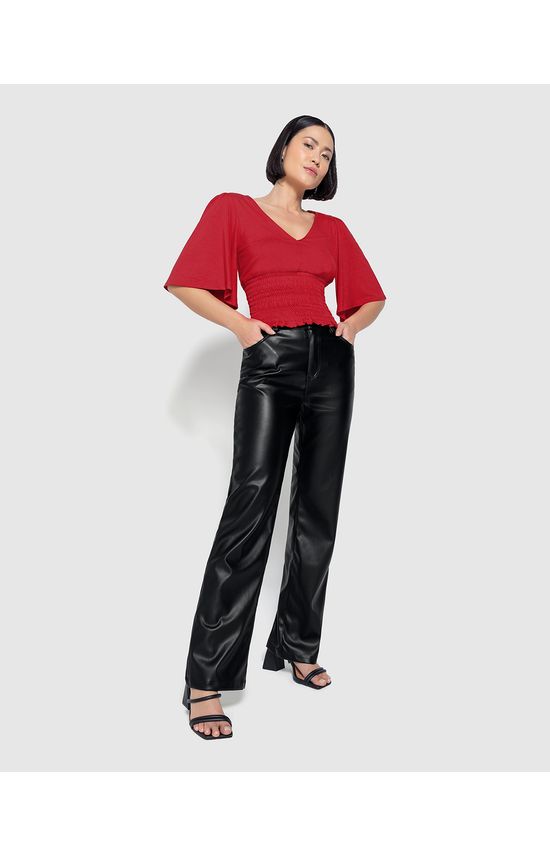 Blusa Feminina Cintura Lastex Em Viscose Stretch - ENFIM