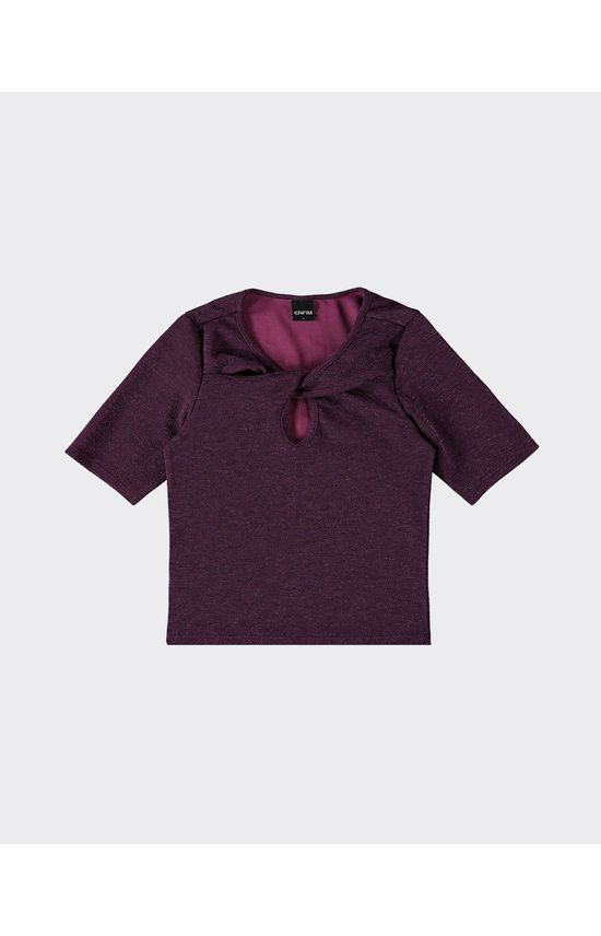 Blusa Feminina Decote Transpasse Gota Em Malha Lurex - ENFIM