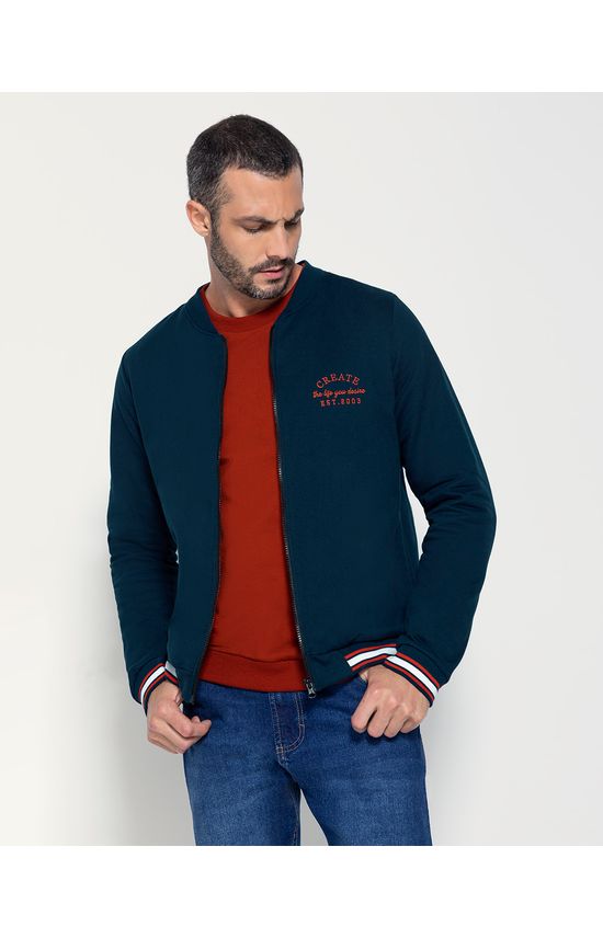 Jaqueta Bomber Masculina Bolso Lateral Em Moletom Flanelado - ENFIM