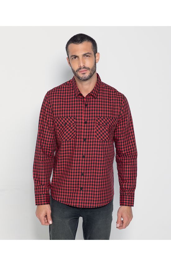 Camisa Masculina Xadrez Manga Longa Em Tricoline - ENFIM