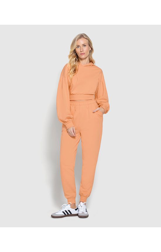 Calça Básica Feminina Jogger Em Moletom Stretch Flanelado - ENFIM