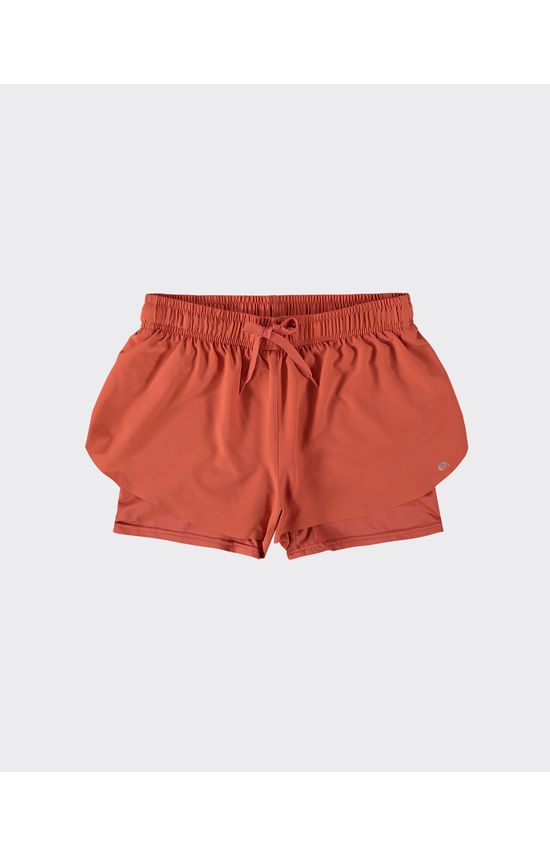 Shorts Duplo Feminino Cadarço Frontal Em Tafetá - ENFIM
