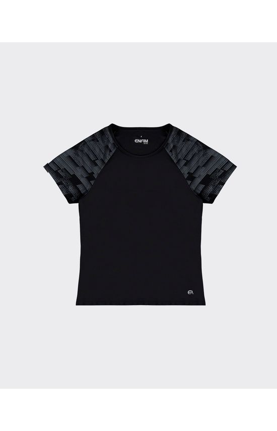 Blusa Slim Feminina Manga Estampada Em Malha Dry - ENFIM