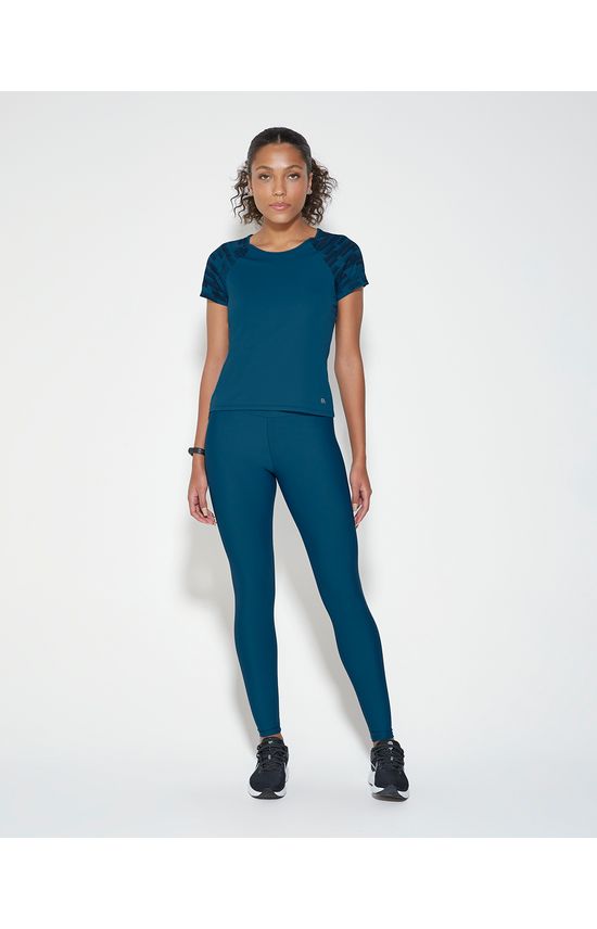 Blusa Slim Feminina Manga Estampada Em Malha Dry - ENFIM