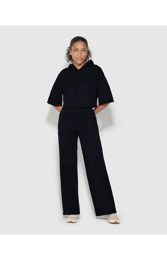 Blusão Amplo Feminino Com Capuz Em Moletom Stretch Flanelado - ENFIM