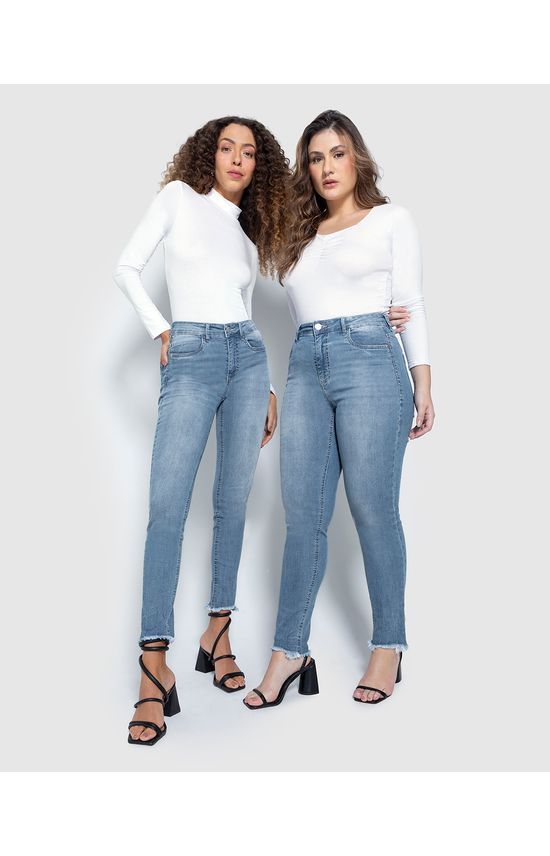 Calça Feminina Skinny Cropped Barra Desfiada Em Jeans Com Elastano - ENFIM