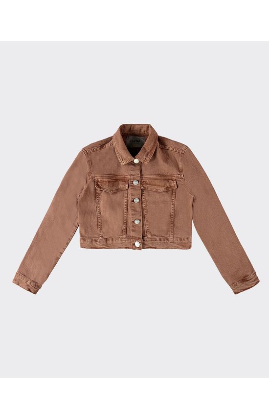 Jaqueta Cropped Feminina Em Sarja Com Elastano - ENFIM