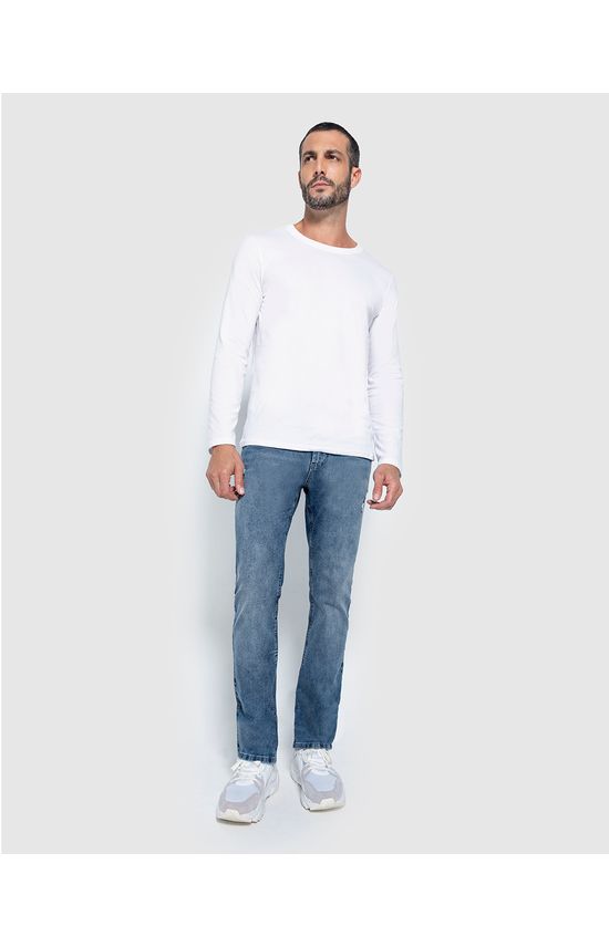Calça Masculina Slim Cintura Média Em Jeans Com Elastano - ENFIM
