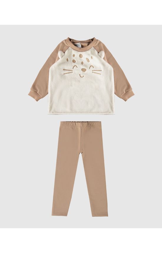 Conjunto Infantil Menina Blusão + Aplique Em Pelúcia Malwee Kids