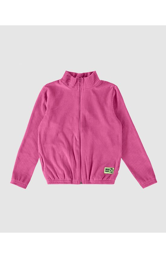 Jaqueta Infantil Menina Gola Alta Em Malha Plush Malwee Kids