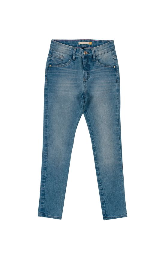 Calça Menina Skinny Cintura Média Jeans Com Elastano Carinhoso
